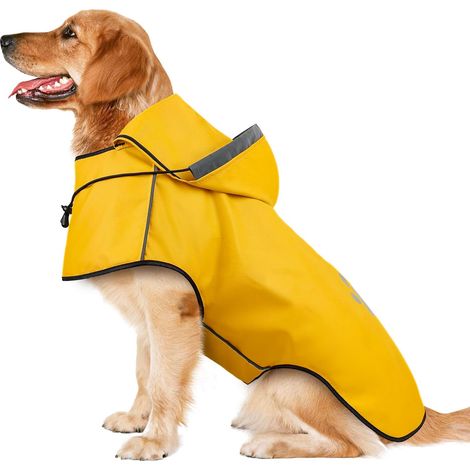 1 Manteau Pluie Chien,Imperméable,Bandes Réfléchissantes,Capuchon Réglable,Petite Moyenne (1/5)