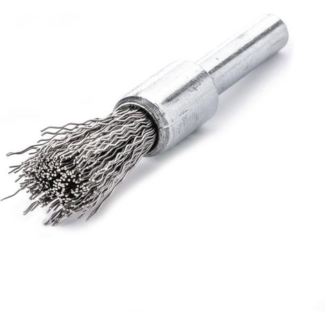 LessMann 451362 - Brocha en punta con espiga LessMann 12x20x60 mm. alambre de acero inoxidable ondulado ROF 0,30