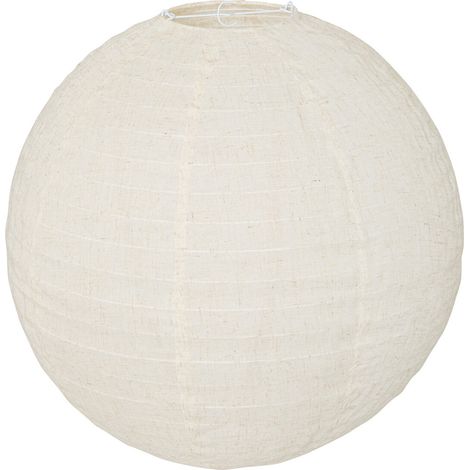 Lanterne japonaise en lin Blanc 43x43 cm (1/4)