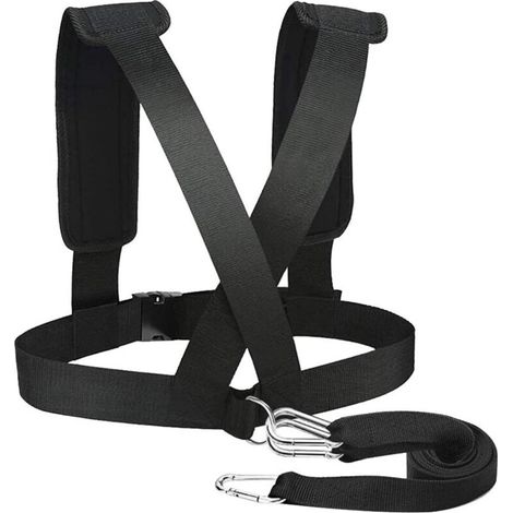 Bandoulière de support de poids, bandes de résistance, sangle d'épaule de fitness, boucle élastique Bandoulière rembourrée réglable, harnais de traîneau, harnais de traction de pneu pour entraînement