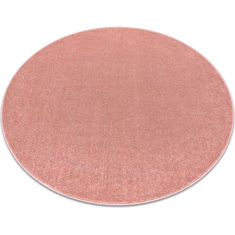 ETON PLUS Teppich Kreis Puderrosa, einfarbig, einheitlich, schlicht pink rund 200 cm