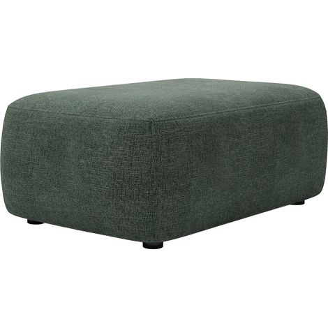 Pouf en tissu texturé vert sapin DAVISO (1/4)