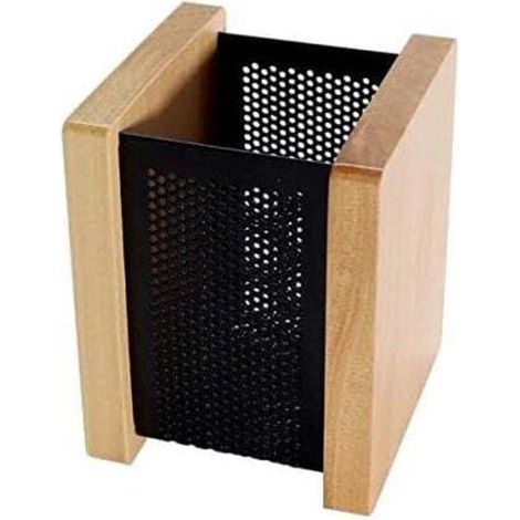 YMYNY Porte-stylo de bureau en bois rétro, boîte de rangement multifonctionnelle en bois, support pour stylos de bureau et d'école