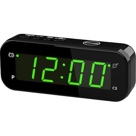 Réveil numérique thermomètre d'ambiance, Horloge LED fonctionnant sur Piles Horloge de Bureau avec 3 réglages de luminosité/Snooze/12/24Hr Facile à Lire Réveil de Voyage Portable Horloge (1/5)