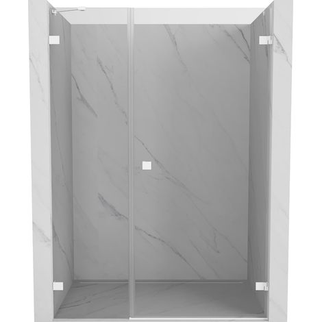 Mexen Lunar-B puertas de ducha abatibles derecha 135 cm, transparente, blanco - 832S-135-050-20-00-P (1/5)