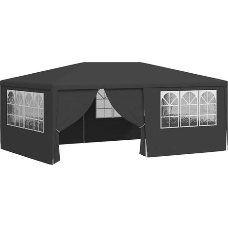 vidaXL Carpa profesional para fiestas con paredes gris 90 g/m² 4x6 m (1/2)