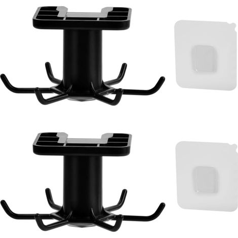 360°Cuisine Supports Rotatifs,2 Pièces Porte Ustensiles Cuisine Barre Cuisine Ustensile Upport Ustensiles Cuisine avec 6 Crochets Auto-Adhésif Porte Ustensiles pour Cuisine, Bains, Maison