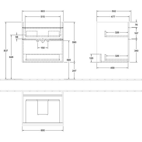 Villeroy & Boch A92401VN WTUS Venticello 603x590x502 mm 2 tiroirs