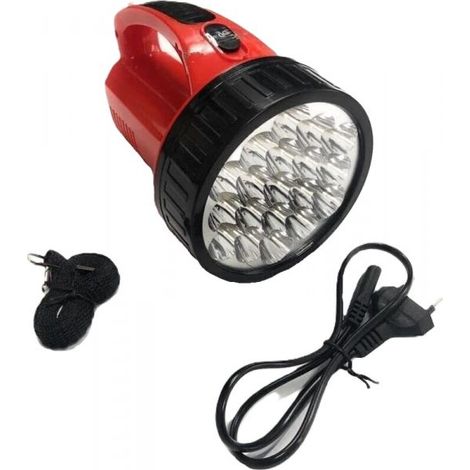 Torcia a 19 LED ricaricabile alta luminosità con fascio luce diretto e intenso