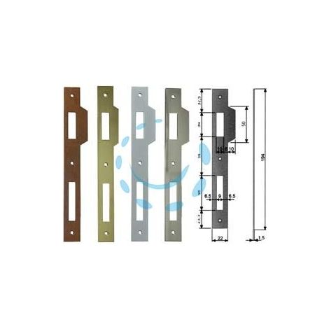 CONTROPIASTRA PER SERRATURA A BUSSOLA PATENT BORDO QUADRO - acciaio nichelato (B.00590.05.06)