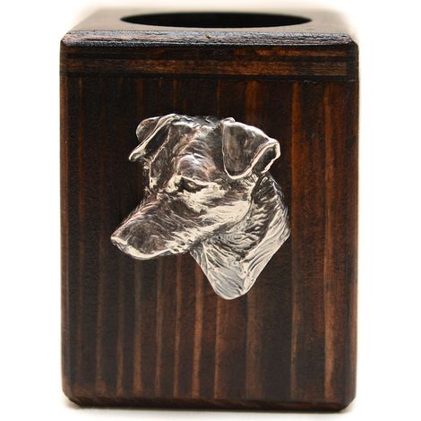 Bougeoir en bois en forme de Jack Russell Terrier, un souvenir unique après la perte d'un chien, fabriqué artisanalement par Art-Dog (1/5)