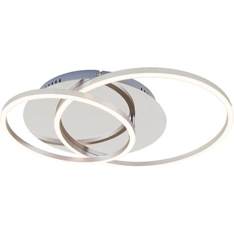 LED Deckenleuchte Deckenlampe dimmbar Chrom-Alu 3000K Ø 30cm 40 W Briloner