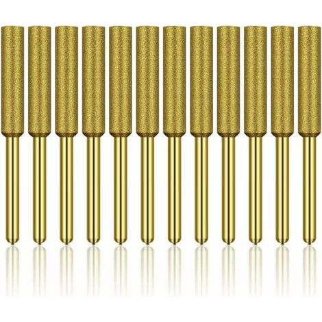 Diamant Affûteur Tronçonneuse, Titane Plaqué, 12 Pièces, Haute Dureté, Meule Pierre Bits 3/16in 4.8mm (1/4)