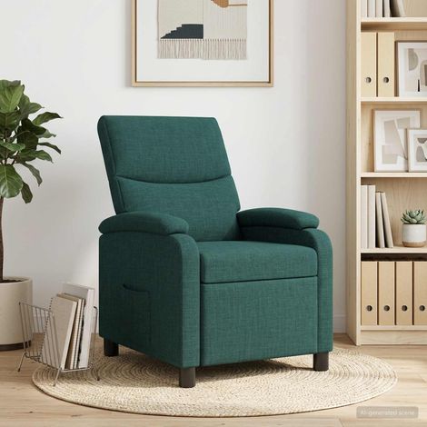 vidaXL Recliner Verde oscuro Tela (1/5)