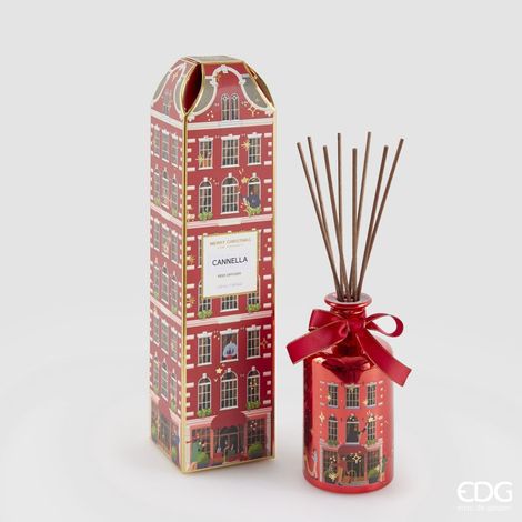 EDG Enzo De Gasperi Profumatore Bottiglia di Natale Rue de Rivoli 200 Ml H 13,5 Cm Cinnamon Red