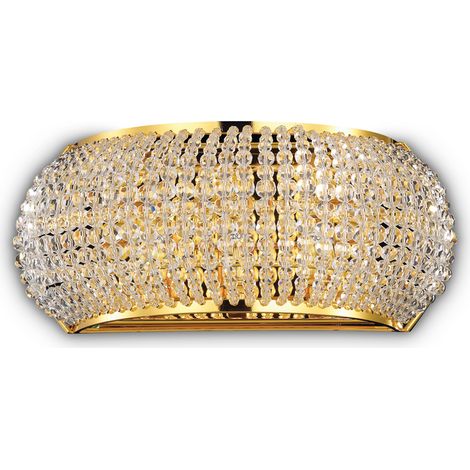 Applique Contemporanea Pasha' Metallo-Cristallo Oro 3 Luci G9 3W 3000K (1/2)