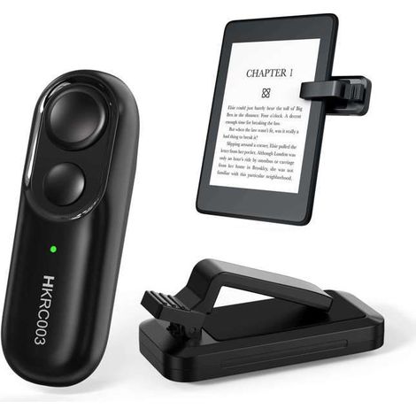 RF Télécommande Liseuse Kobo,Kindle,Tourne Page Liseuse for iPad iPhone Android Tablets,Tourneur Page Liseuse pour Lire Noir (1/5)