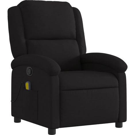 Poltrona relax TV funzione massaggio reclinabile 6 punti massaggio in tessuto nero DEC027042