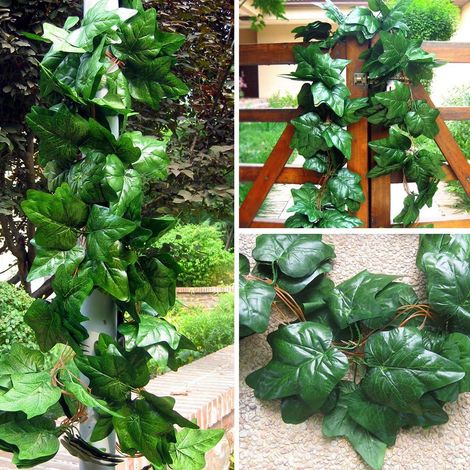 Artificial Ivy Grape Leaf Garland Plants, Faux Green Foliage for Wall Decoration, Wedding Party, Outdoor/Indoor Garden (1/5)