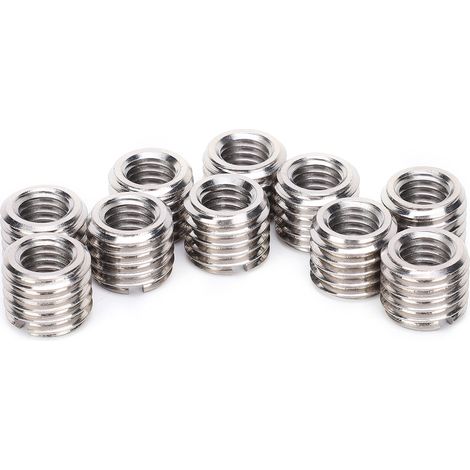 10 douilles de réduction filetée en acier inoxydable, douilles fendues à vis, outil de conversion de réparation, lot de 10 pièces (1/5)