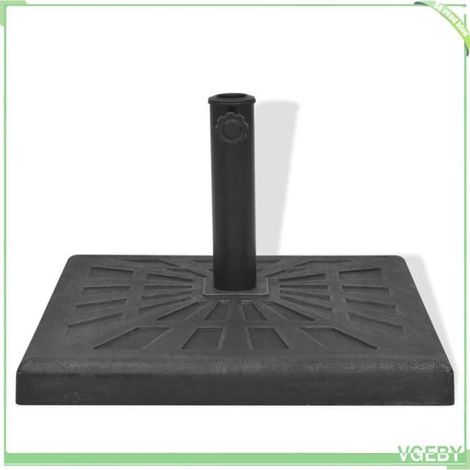 Socle de parasol - FAFEICY - 43660 - Carré - Résine résistante - Tube Ø57 mm avec adaptateurs 38/48 (1/5)