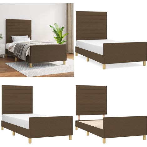 Bettgestell ohne Matratze Dunkelbraun 80x200 cm Stoff - Bettes Gestell - Holzbettfundament - Lattenrost - Doppelbett - Boxspringbett - Home & Living (1/5)