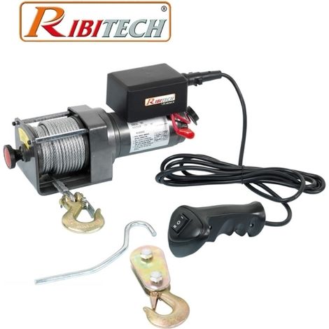 Verricello/Argano/Paranco elettrico 12V 2500 lbs con telecomando Ribitech - PE12V/2500