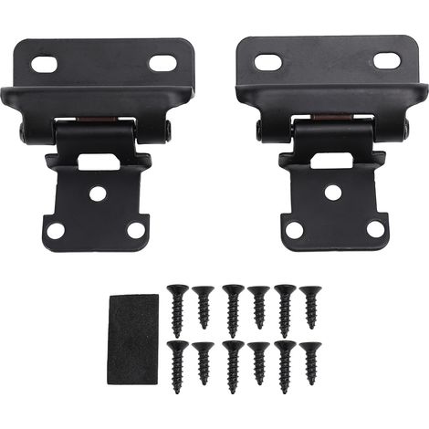 2 pièces charnière d'armoire à fermeture automatique 1/2 pouces en acier de sécurité améliorée porte de placard semi-enveloppante pour cuisine salle de bains RV bateau camping-car noir. (1/4)