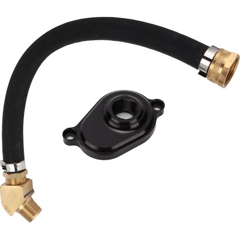 Kit de rinçage pour refroidisseur d'huile moteur avec adaptateur anodisé aluminium, compatible Ford Powerstroke 6.0L 2003-2010 (1/5)