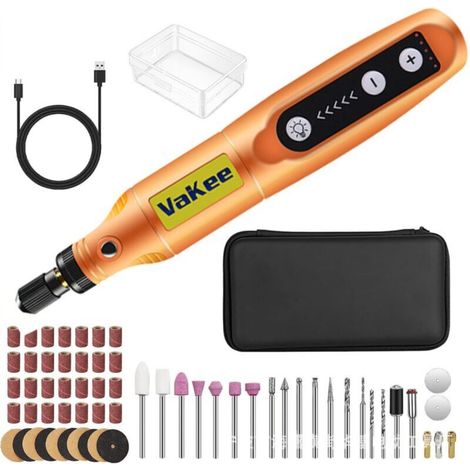 3.7V Cordless Multifunctional Rotary Tool, 5 Speeds 18000 RPM Max, Mini Cordless Drill with LED Light, 61-Piece Accessory Kit for Carving, Polishing, Sanding, Drilling and DIY Projects (1/5)