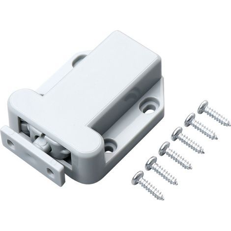 Chiusure a sfioramento per armadietti – 4 pezzi, finitura nero opaco, fissaggio a vite, sistema di sgancio rapido – Accessorio per mobili d'interni (1/5)
