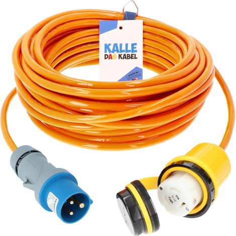 Kalle Landanschlusskabel CEE 230V 16A 2,5mm² Marinco 32A Extreme Signal Orange IP44 10 Meter (1/4)