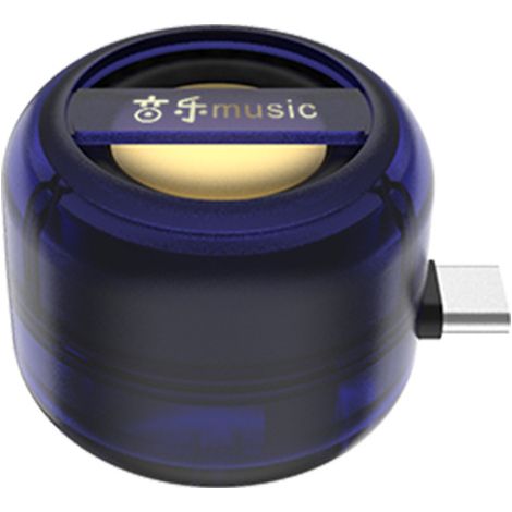 Enceinte Mini Transparente Bleue Modèle Y9 pour Téléphone, Plug and Play Type C, Lecteur Audio Portable, Basses Puissantes, Batterie Indépendante, Autonomie 6 Heures (1/5)
