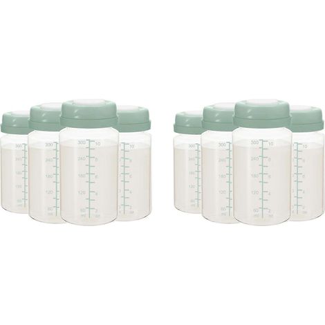 Lot de 8 biberons de 300 ml pour la conservation du lait maternel, compatibles avec le réfrigérateur Momcozy de 650 ml. (1/5)