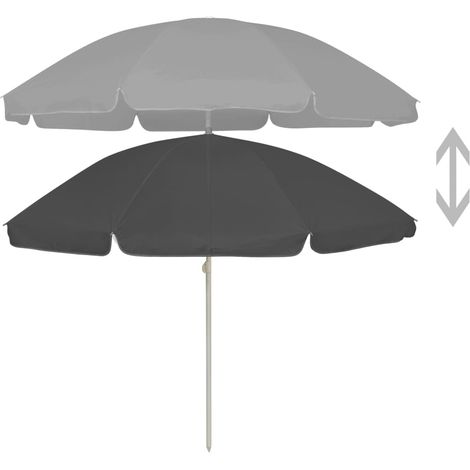 INLIFE Parasol de plage Anthracite 240 cm (1/5)