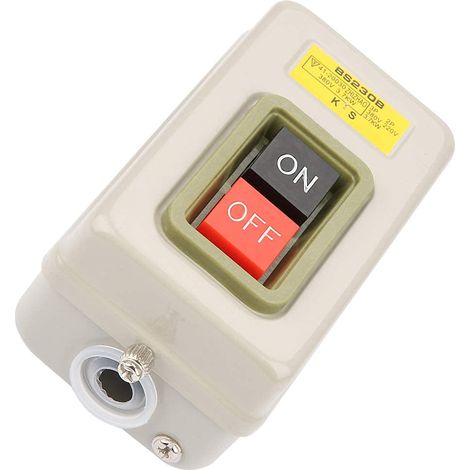 Push Button Switch On/Off Switch Three Phase Switch, Three Phase Switch 25a Bs230b3 Three Phase Push Button AC 380V 3.7KW BS230B Self-Locking 3P On Off (1/5)