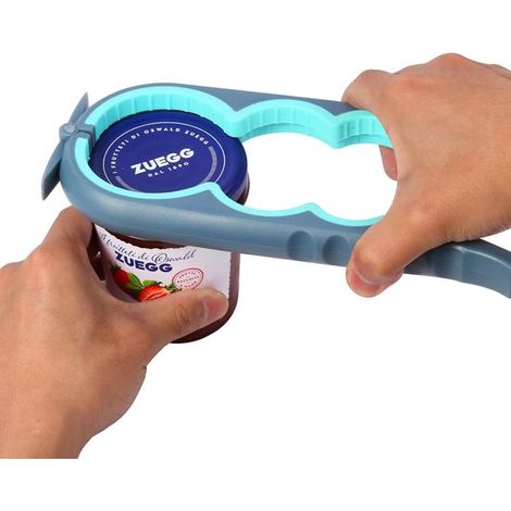 Abrelatas para personas con poca fuerza en las manos para abrir tapas difíciles, Abrelatas para personas con poca fuerza manos (modelo azul gris) (1/5)