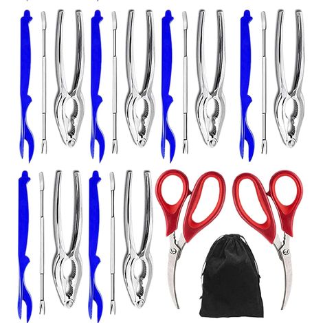 Outil Casse-Carapace de Crabe - Éplucheur Multifonction de Cuisine,Kit Ciseaux à Crabe et Casse-Noix,pour Cuisine Maison Restaurant Fruits de Mer Noix Camping Extérieur (1/5)