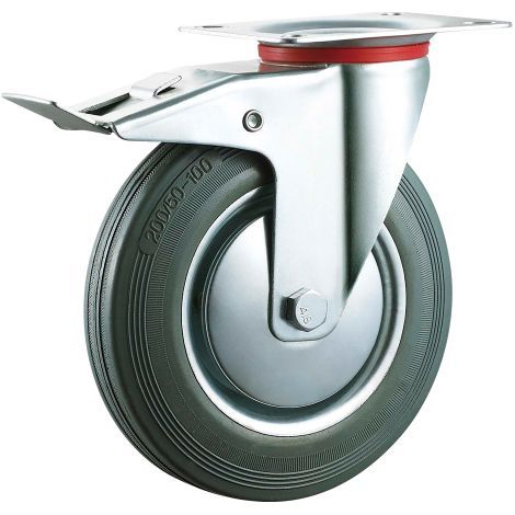 RUOTA PER CARRELLI ART. 80 ø mm 100 - piastra mm 105 x 85 - capacità kg 70