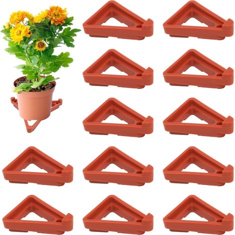 Lot de 12 pieds de pot de fleurs, supports triangulaires antidérapants et respirants pour pots de fleurs de 7 x 5,5 x 2 pouces. (1/5)