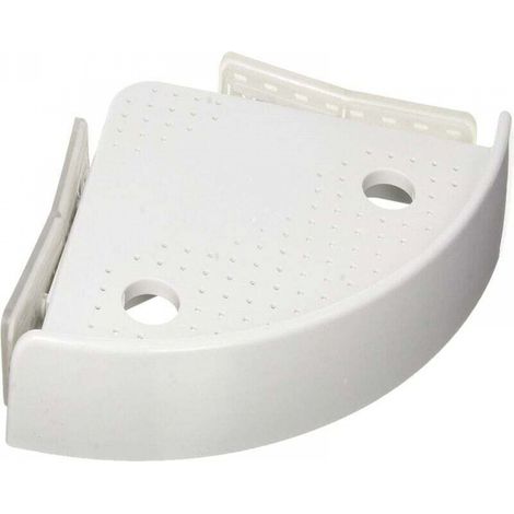 Support - de rangement sans percer pour salle de bain, Etagère d'angle avec bouton poussoir, triangulaire, 24.5 x 4.5 x 24.5 cm (1/5)