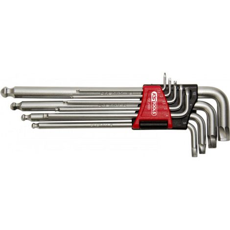 Juego de 9 llaves de vaso de 6 puntos, especial para huellas de tornillos dañados - KS TOOLS - 151.2800
