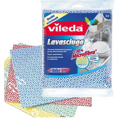 Paño multiusos para lavar y secar, paquete de 3, 36x34 cm, Vileda