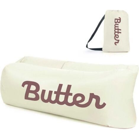 Sofá hinchable de 160 x 75 x 55 cm, silla de camping portátil con bolsa de almacenamiento, plegable, para camping, playa, senderismo, color beige. (1/5)
