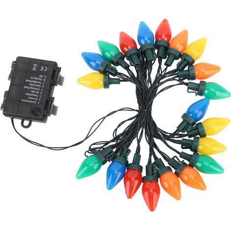 Guirlande lumineuse de Noël LED C9 de 5 m (16,4 pi) avec 20 LED étanches, motif fraise, pour décoration extérieure, intérieure, extérieure, terrasse, mariage, fête. (1/5)