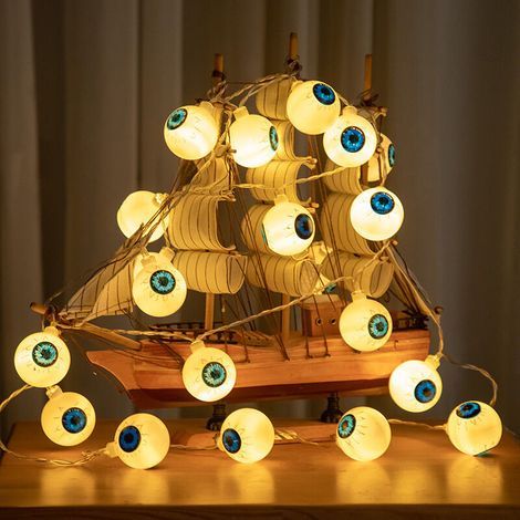 Guirnalda de luces con diseño de ojos, guirnalda de luces de Halloween, 20 LED, 3 m, Halloween (1/5)