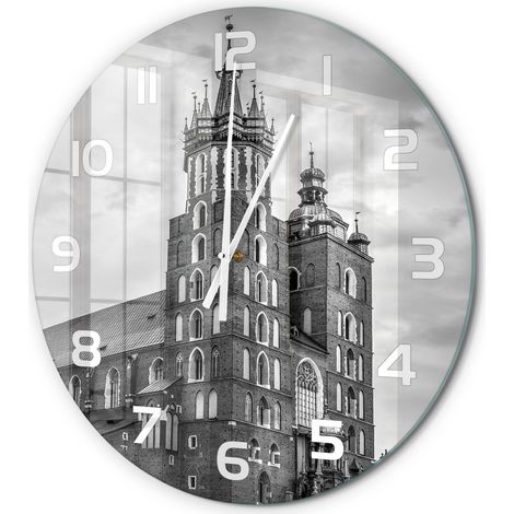 Horloge Murale Ronde Sans Tic-Tac en Verre Moderne Chambre Bureau Cracovie, Pologne fi 60 cm (1/5)