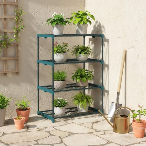 Estantería para plantas de 4 niveles, 105 cm, acero, verde oscuro HAVRYA (1/5)