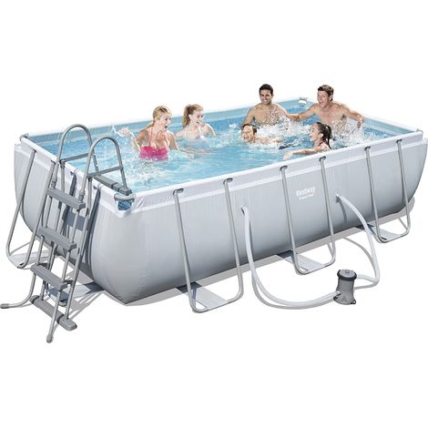 Piscina Bestway 56441 404x201x100 cm Power Steel Frame Rettangolare pompa scala