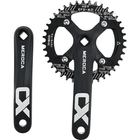 Vierkant-Mountainbike-Kurbelgarnitur, Singlespeed-Mountainbike-Kurbelgarnitur, Fahrradkurbeln, 170-mm-Kurbelarm, 40-Zahn-Kettenblatt und Schrauben (1/5)